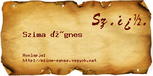 Szima Ágnes névjegykártya