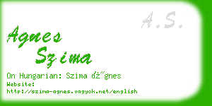 agnes szima business card